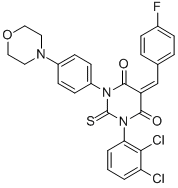 1-(2,3-Dichlorophenyl)-5-(p-fluorobenzylidene)-3-(4-(morpholino)phenyl )thiobarbituric acid CAS#: 121608-30-8