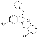 1-(2,6-DICHLORO-BENZYL)-3-PYRROLIDIN-1-YLMETHYL-1H-INDAZOL-6-YLAMINE CAS#: 315203-39-5