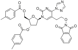 1-(3,5-DI-O-(P-TOLUOYL)-BETA-D-2-DEOXYRIBOFURANOSYL)-5-(2-(PHTHALIMIDOOXY)ETHYL)-4 (1,2,4-TRIAZOL-1-YL)-1H-PYRIMIDIN-2-ONE CAS#: 126128-40-3