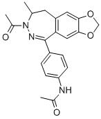 1-(4-Acetylaminophenyl)-3-acetyl-4-methyl-7,8-methylenedioxy-3,4-dihyd ro-5H-2,3-benzodiazepine CAS#: 143692-53-9