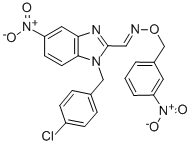 1-((4-Chlorophenyl)methyl)-5-nitro-1H-benzimidazole-2-carboxaldehyde,  O-((3-nitrophenyl)methyl)oxime CAS#: 150445-97-9