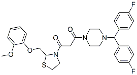 1-[4-[bis(4-fluorophenyl)methyl]piperazin-1-yl]-3-[2-[(2-methoxyphenox y)methyl]thiazolidin-3-yl]propane-1,3-dione CAS#: 161364-79-0