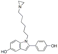 1-(6-aziridinylhexyl)-2-(4-hydroxyphenyl)indol-5-ol CAS#: 130628-38-5