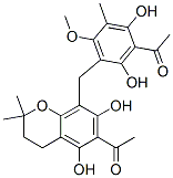 1-[[8-[(3-Acetyl-2,4-dihydroxy-6-methoxy-5-methylphenyl)methyl]-5,7-dihydroxy-3,4-dihydro-2,2-dimethyl-2H-1-benzopyran]-6-yl]ethanone CAS#: 126026-33-3