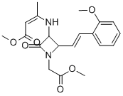 1-AZETIDINEACETIC ACID, 3-[[(1Z)-3-METHOXY-1-METHYL-3-OXO-1-PROPENYL]AMINO]-2-[(1E)-2-(2-METHOXYPHENYL)ETHENYL]-4-OXO-METHYL ESTER CAS#: 321870-36-4