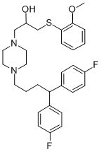 1-Piperazineethanol, 4-(4,4-bis(4-fluorophenyl)butyl)-alpha-(((2-metho xyphenyl)thio)methyl)- CAS#: 143759-90-4