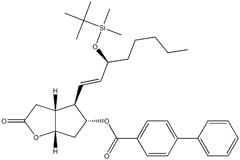 [1,1'-Biphenyl]-4-carboxylic acid, 4-[3-[[(1,1-diMethylethyl)diMethylsilyl]oxy]-1-octenyl]hexahydro-2-oxo-2H -cyclopenta[b]furan-5-yl ester, [3aR-[3aa,4a(1E,3S*),5b,6aa]]- CAS#: 137624-47-6