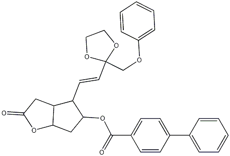 [1,1'-Biphenyl]-4-carboxylic acid hexahydro-2-oxo-4-[2-[2-(phenoxymethyl)-1,3-dioxolan-2-yl]ethenyl]-2H-cyclopenta[b]furan-5-yl ester CAS#: 118392-79-3