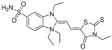 1,1,3-triethyl-2-[(3-ethyl-4-oxo-2-thioxothiazolidin-5-ylidene)ethylidene]-2,3-dihydro-1H-benzimidazole-5-sulphonamide CAS#: 3351-67-5