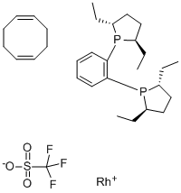 (-)-1,2-BIS((2R,5R)-2,5-DIETHYLPHOSPHOLANO)BENZENE(CYCLOOCTADIENE)RHODIUM(I)TRIFLUOROMETHANESULFONATE CAS#: 136705-77-6