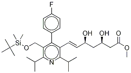 Methyl rel-(E)-7-[5-tert-Butyldimethylsilyloxymethyl-2,6-diisopropyl-4-(4-fluorophenyl)-pyrid-3-yl]-3,5-dihydroxy-6-heptenoate CAS#: 124863-86-1