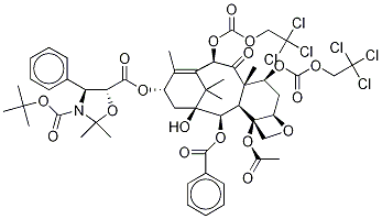 13-{[(3-N-Boc)-2,2-dimethyl-4S-phenyl-1,3-oxazolidin-5R-yl]formyl}-10-deacetyl-7,10-bis{[(2,2,2-trichloroethyl)oxy]carbonyl} Baccatin III CAS#: 143527-76-8