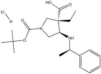 1,3-Pyrrolidinedicarboxylic acid, 4-[[(1R)-1-phenylethyl]aMino]-, 1-(1,1-diMethylethyl) 3-ethyl ester, Monohydrochloride, (3S,4R)- (9CI) CAS#: 346610-81-9