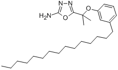 1,3,4-Oxadiazol-2-amine, 5-(1-methyl-1-(3-pentadecylphenoxy)ethyl)- CAS#: 124237-30-5