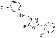 1,3,4-Oxadiazole-2(3H)-thione, 3-(((3-chlorophenyl)amino)methyl)-5-(2- hydroxyphenyl)- CAS#: 143658-81-5