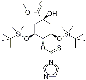 (1α,3R,4α,5R)-3,5-Bis[[(1,1-diMethylethyl)diMethylsilyl]oxy]-1-hydroxy-4-(1H-iMidazol-1-ylthioxoMethoxy)-cyclohexanecarboxylic Acid Methyl Ester CAS#: 139356-32-4