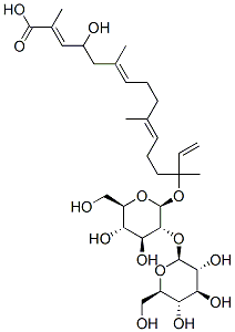14-[(2-O-b-D-glucopyranosyl-b-D-glucopyranosyl)oxy]-4-hydroxy-2,6,10,14-tetramethyl-2,6,10,15-Hexadecatetraenoic acid CAS#: 121924-04-7