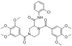 1,4-Bis(3,4,5-trimethoxybenzoyl)-N-(2-chlorophenyl)-2-piperazinecarbox amide CAS#: 129477-60-7