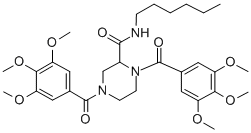 1,4-Bis(3,4,5-trimethoxybenzoyl)-N-hexyl-2-piperazinecarboxamide CAS#: 129477-61-8