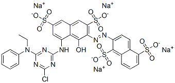 1,5-Naphthalenedisulfonic acid, 2-8-4-chloro-6-(ethylphenylamino)-1,3,5-triazin-2-ylamino-1-hydroxy-3,6-disulfo-2-naphthalenylazo-, tetrasodium salt CAS#: 130201-57-9
