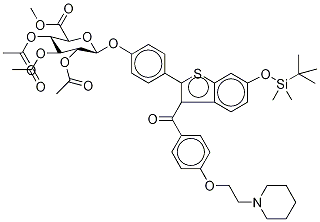 Methyl-1-(6-tert-butyldimethylsylyl-4’-hydroxyraloxifene)-2,3,4-tri-O-acetyl--D-glycopyranuronate CAS#: 174264-48-3