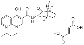 1,8-Naphthyridine-3-carboxamide, 1,2-dihydro-1-butyl-4-hydroxy-N-(8-me thyl-8-azabicyclo(3.2.1)oct-3-yl)-2-oxo-, endo-, (E)-2-butenedioate (1 :1) (salt) CAS#: 139094-71-6