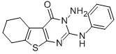 (1)Benzothieno(2,3-d)pyrimidin-4(3H)-one, 5,6,7,8-tetrahydro-3-amino-2 -(phenylamino)- CAS#: 168280-54-4