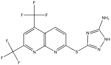 1H-1,2,4-Triazol-3-amine,5-[[5,7-bis(trifluoromethyl)-1,8-naphthyridin-2-yl]thio]-(9CI) CAS#: 339026-17-4