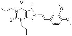 1H-Purin-6-one, 1,2,3,7-tetrahydro-8-(2-(3,4-dimethoxyphenyl)ethenyl)- 1,3-dipropyl-2-thioxo-,(E)- CAS#: 155814-29-2