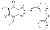 1H-Purine-2,6-dione, 3,7-dihydro-1,3-diethyl-7-methyl-8-(2-(3-phenoxyp henyl)ethenyl)-, (E)- CAS#: 155814-36-1