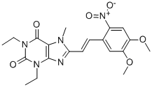 1H-Purine-2,6-dione, 3,7-dihydro-1,3-diethyl-8-(2-(4,5-dimethoxy-2-nit rophenyl)ethenyl)-7-methyl-, (E)- CAS#: 155271-55-9