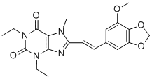 1H-Purine-2,6-dione, 3,7-dihydro-1,3-diethyl-8-(2-(7-methoxy-1,3-benzo dioxol-5-yl)ethenyl)-7-methyl-, (E)- CAS#: 155272-00-7
