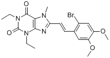 1H-Purine-2,6-dione, 3,7-dihydro-8-(2-(2-bromo-4,5-dimethoxyphenyl)eth enyl)-1,3-diethyl-7-methyl-, (E)- CAS#: 155271-53-7