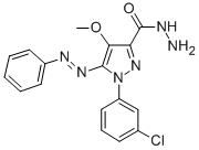 1H-Pyrazole-3-carboxylic acid, 1-(3-chlorophenyl)-4-methoxy-5-(phenyla zo)-, hydrazide CAS#: 172701-53-0
