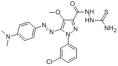 1H-Pyrazole-3-carboxylic acid, 1-(3-chlorophenyl)-5-((4-(dimethylamino )phenyl)azo)-4-methoxy-,2-(aminothioxomethyl)hydrazide CAS#: 172701-55-2