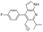 1H-Pyrrolo[2,3-b]pyridine-5-carboxaldehyde, 4-(4-fluorophenyl)-6-(1-methylethyl)- CAS#: 140640-93-3