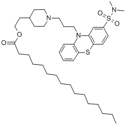 2-[1-[3-[2-[(dimethylamino)sulphonyl]-10H-phenothiazin-10-yl]propyl]piperidin-4-yl]ethyl palmitate CAS#: 37517-26-3