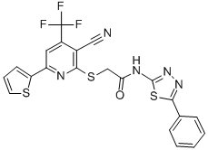 2-{[3-cyano-6-(2-thienyl)-4-(trifluoromethyl)-2-pyridinyl]sulfanyl}-N-(5-phenyl-1,3,4-thiadiazol-2-yl)acetamide CAS#: 309745-18-4