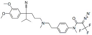 2-(3,4-dimethoxyphenyl)-2-isopropyl-5-(N-(4-(N-methyl-2-diazo-3,3,3-trifluoropropionamido)phenethyl)methylamino)valeronitrile CAS#: 124562-84-1