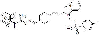 2-[[4-[2-(7-methyl-7-aza-1-azoniabicyclo[4.3.0]nona-1,3,5,8-tetraen-8- yl)ethenyl]phenyl]methylideneamino]guanidine, 4-methylbenzenesulfonate , 4-methylbenzenesulfonic acid CAS#: 123509-62-6