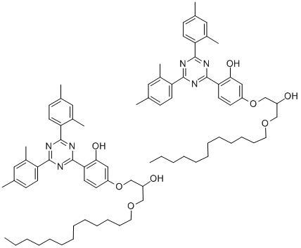 2-[4-[2-HYDROXY-3-TRIDECYL OXYPROPYL]OXY]-2-HYDROXYPHENYL]-4,6-BIS(2,4-DIMETHYLPHENYL)-1,3,5-TRIAZINE AND 2-[4-[2-HYDROXY-3-DODECYL OXYPROPYL]OXY]-2-HYDROXYPHENYL]-4,6-BIS(2,4-DIMETHYLPHENYL)-1,3,5-TRIAZINE CAS#: 153519-44-9