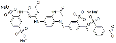 2-[4-[3-Acetylamino-4-[4-(4-nitro-2-sulfostyryl)-3-sulfophenylazo]anilino]-6-chloro-1,3,5-triazin-2-ylamino]-1,4-benzenedisulfonic acid tetrasodium salt CAS#: 117584-14-2