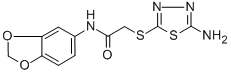 2-[(5-AMINO-1,3,4-THIADIAZOL-2-YL)THIO]-N-(1,3-BENZODIOXOL-5-YL)ACETAMIDE CAS#: 301335-14-8