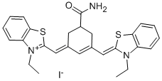 2-[(5-(AMINOCARBONYL)-3-([3-ETHYL-1,3-BENZOTHIAZOL-2(3H)-YLIDENE]METHYL)-2-CYCLOHEXEN-1-YLIDENE)METHYL]-3-ETHYL-1,3-BENZOTHIAZOL-3-IUM IODIDE CAS#: 34719-10-3