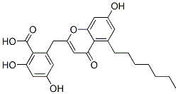 2-[(5-Heptyl-7-hydroxy-4-oxo-4H-1-benzopyran-2-yl)methyl]-4,6-dihydroxybenzoic acid CAS#: 4724-05-4