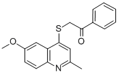 2-((6-Methoxy-2-methyl-4-quinolinyl)thio)-1-phenylethanone CAS#: 134826-35-0