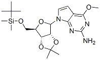 2-Amino-4-methoxyl-7-(2,3-O-isopropylidene-5-O-tert-butyldimethylsilyl--D-ribofuranosyl)pyrrolo[2,3-d]pyrimidine CAS#: 131981-22-1