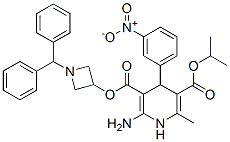 2-Amino-6-methyl-4-(3-nitrophenyl)-1,4-dihydro-3,5-pyridinedicarboxylic acid 3-[1-(diphenylmethyl)azetidin-3-yl]5-isopropyl ester CAS#: 116573-93-4