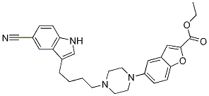2-Benzofurancarboxylic acid, 5-[4-[4-(5-cyano-1H-indol-3-yl)butyl]-1-piperazinyl]-, ethyl ester CAS#: 163521-11-7