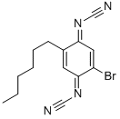 (2-Bromo-5-hexyl-2,5-cyclohexadiene-1,4-diylidene)bis-cyanamide CAS#: 121720-53-4